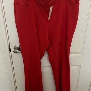 New York & Company Red Straight Leg Petite Pants